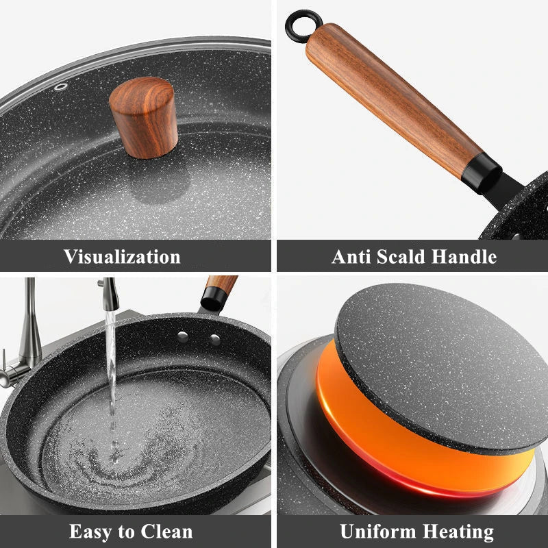 CulinaryCraft 30 cm Stone-Coated Nonstick Frying Pan with Lid