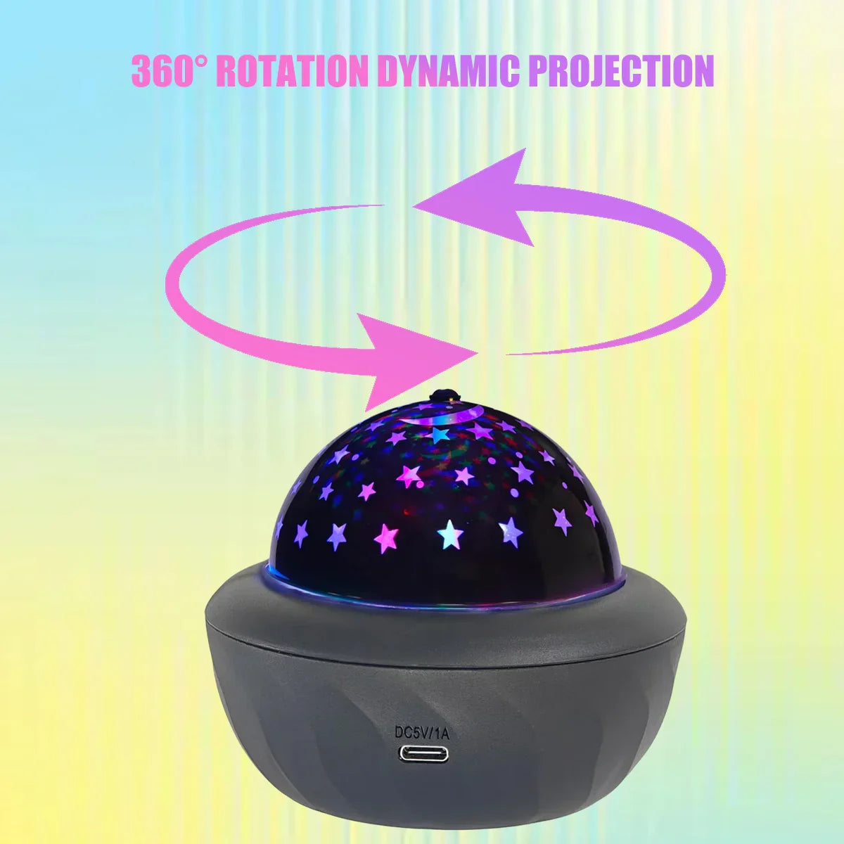 USB Galaxy Projection Lamp with Colorful Rotating Stars