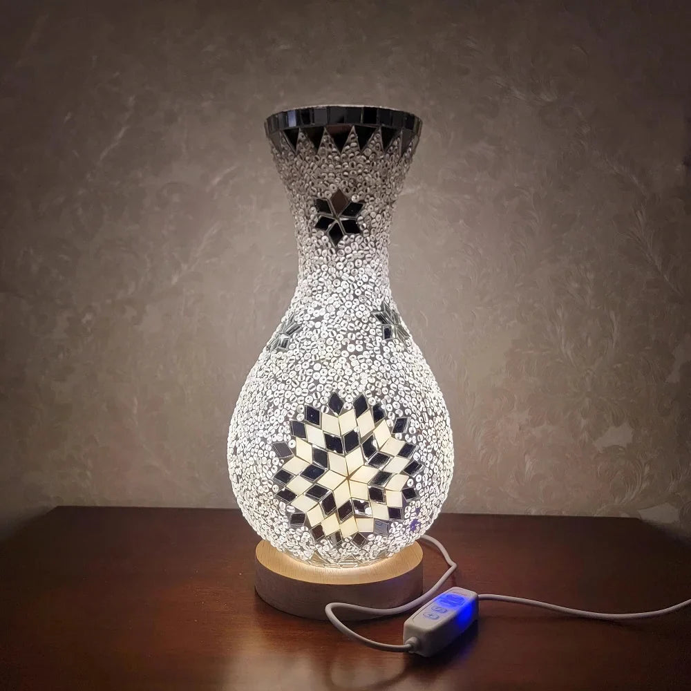 Mediterranean-Inspired Mosaic Table Lamp for Cozy Spaces