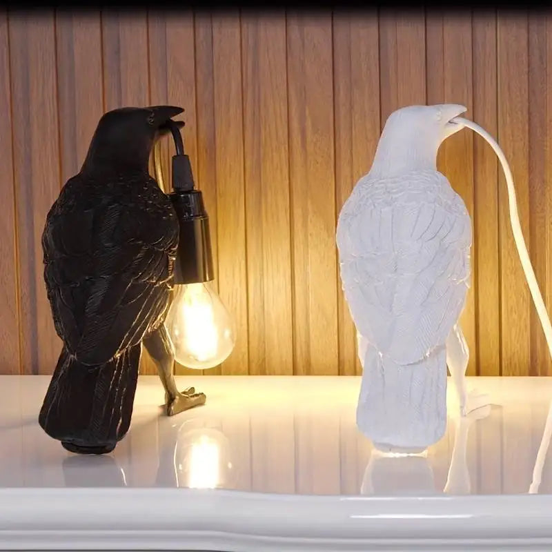 Ebon Feather Vintage Table Lamp with E14 Globe