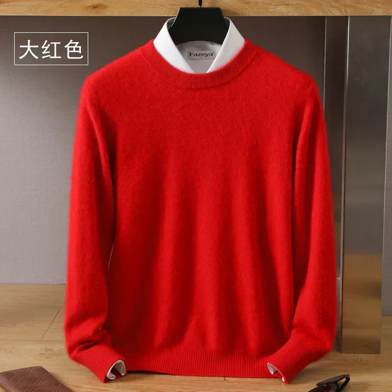 Sumptuous Cashmere Blend O-Neck Pullover for Ultimate Comfort