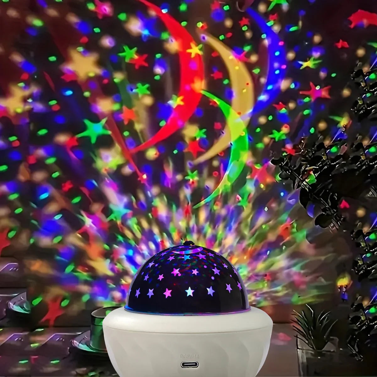 USB Galaxy Projection Lamp with Colorful Rotating Stars