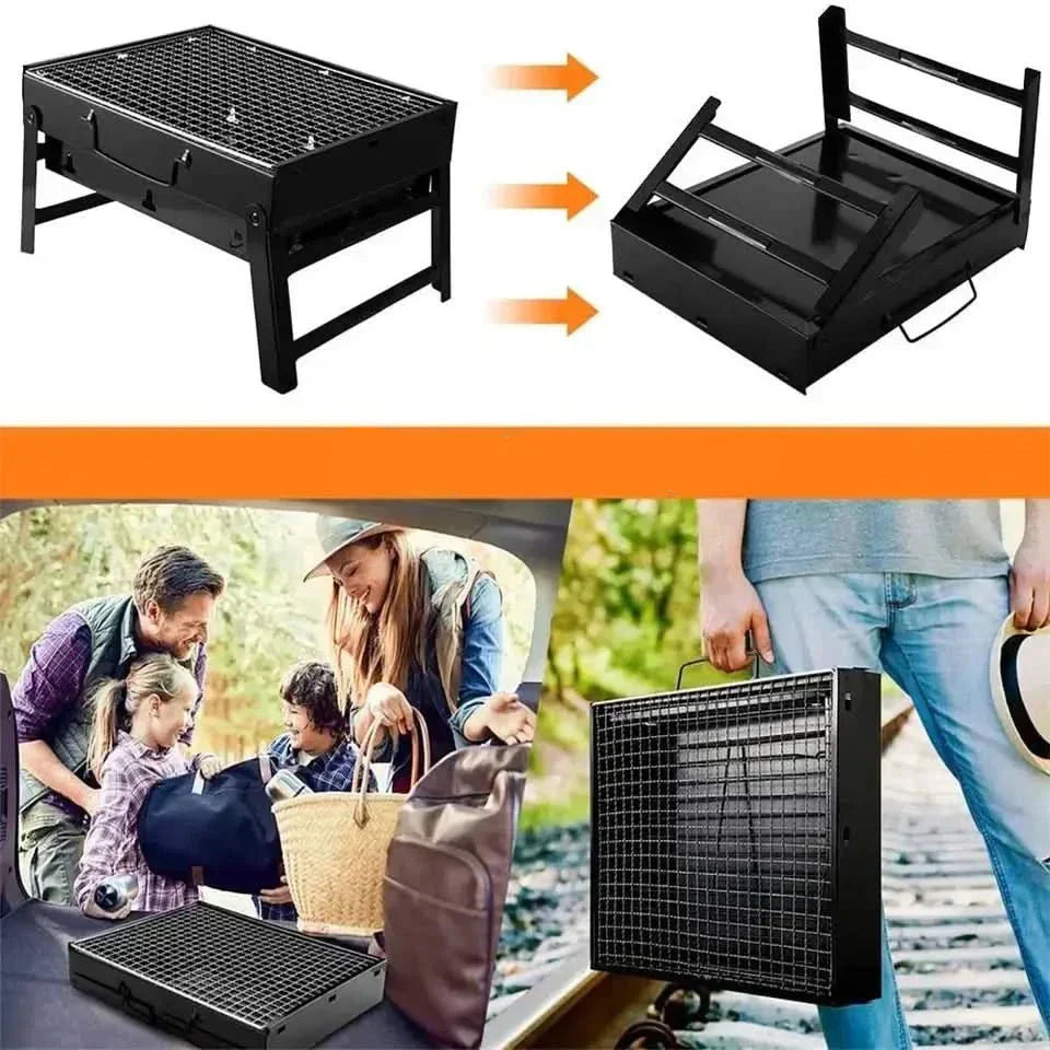 Compact Stainless Steel Charcoal Grill for Outdoor Adventures