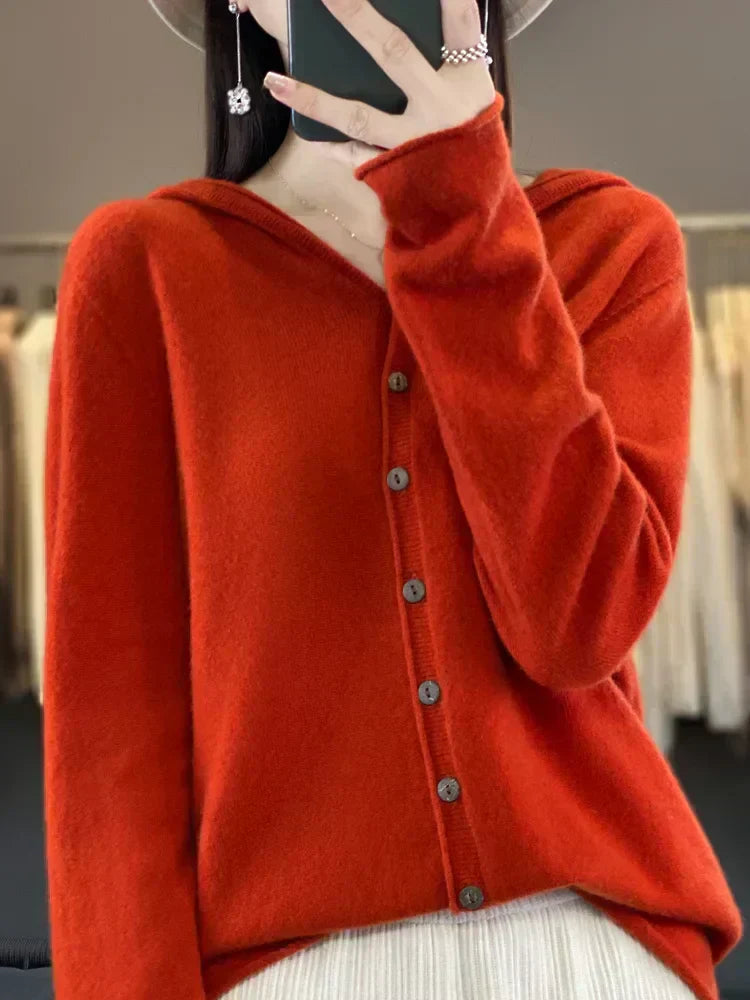 EverWarm Pure Merino Wool Cardigan for Winter Elegance