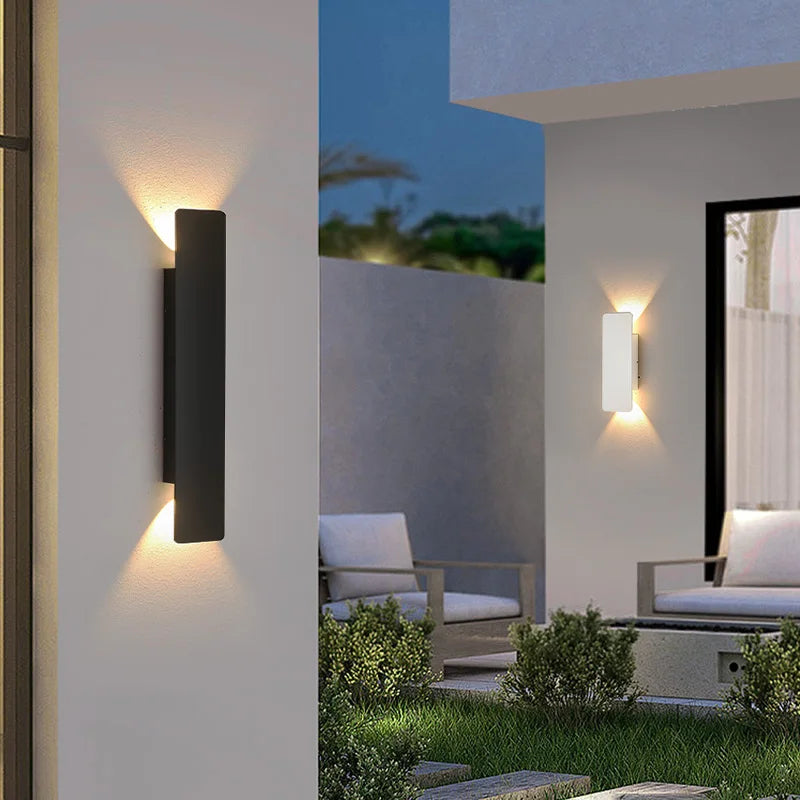 Sleek Waterproof Outdoor Wall Lamp – 12W LED Aluminum Fixture