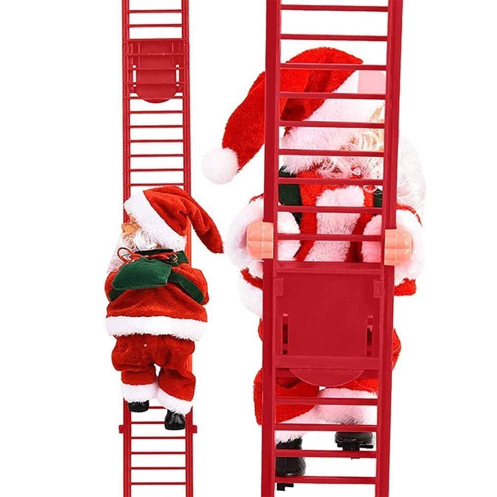 Cheerful Climbing Santa Ornament with Music for Holiday Joy