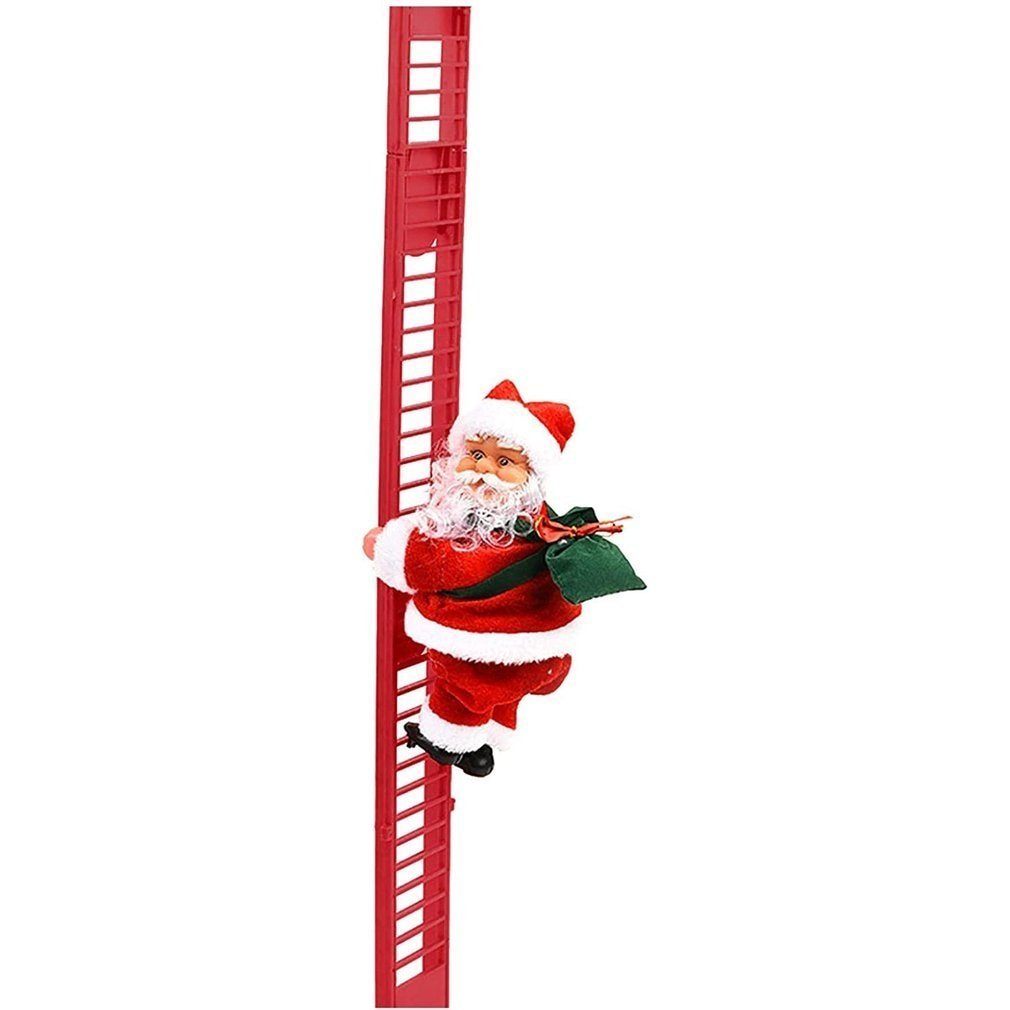 Cheerful Climbing Santa Ornament with Music for Holiday Joy