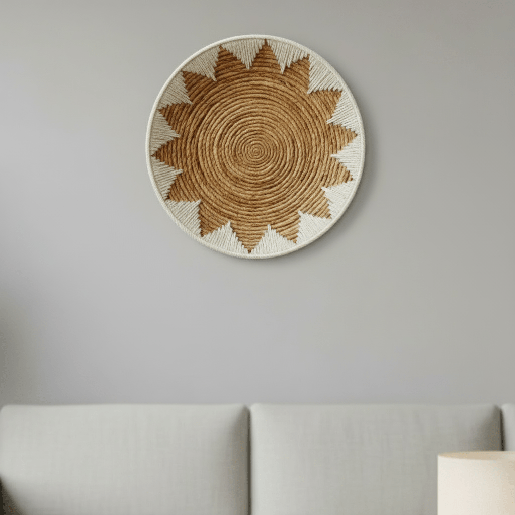 Handcrafted Seagrass Wall Baskets with Tribal Flair