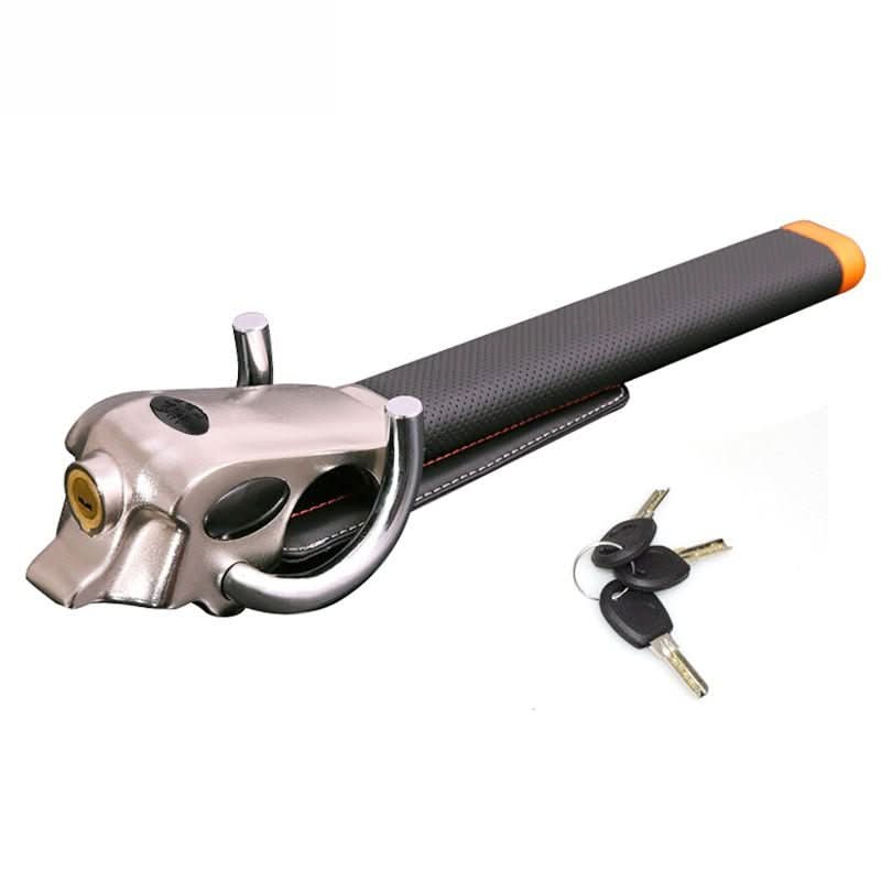 FortressGuard Steering Wheel Lock with Alarm and Triple Defense
