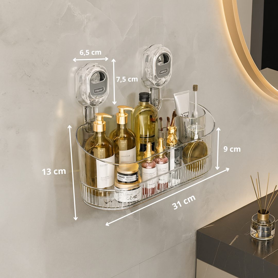 No-Drill Adhesive Shelf for Effortless Kitchen and Bathroom Storage