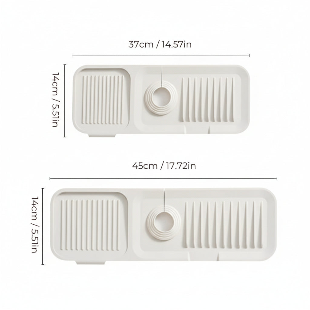 Versatile Faucet Mat with Drip Tray and Efficient Drainage