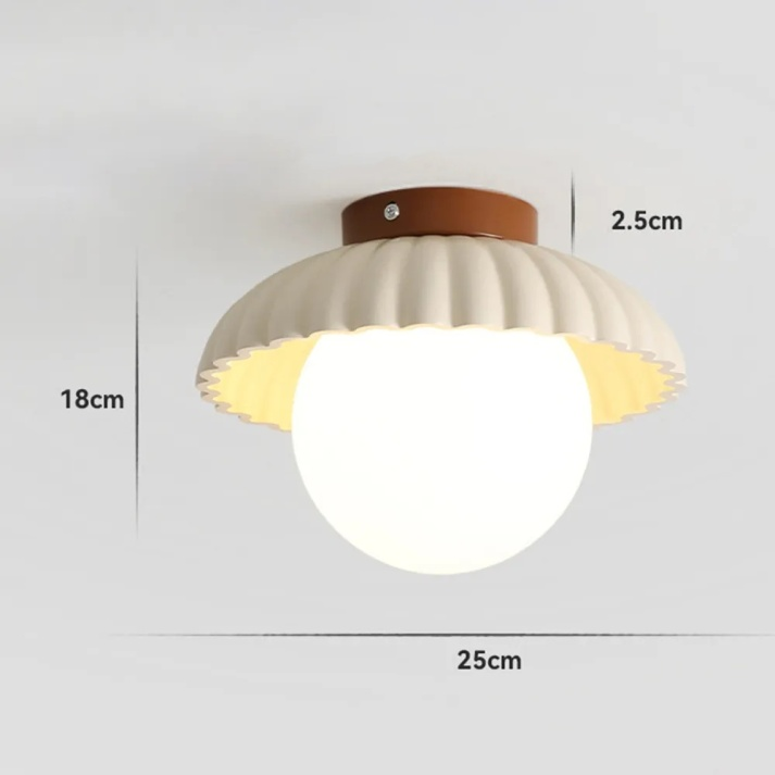 Elegant Iron Ceiling Light with Soft Cream Glass Shade