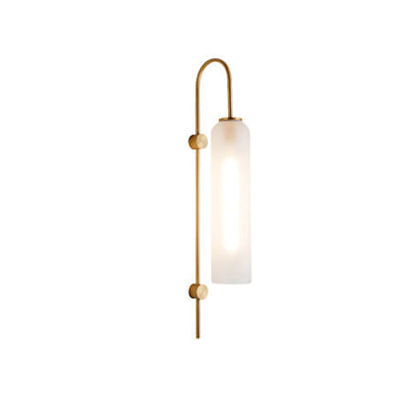 Taavita Luxury Glass Column Bent Arm 1-Light Wall Lamp
