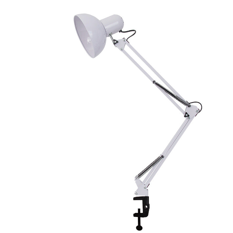 Modern Minimalistic Retractable Long Arm Clip Iron ABS 1-Light Table Lamp for Bedroom