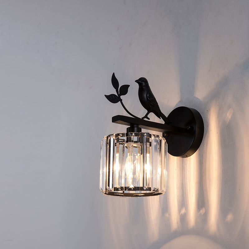 Taavita Light Luxury Crystal Bird Wall Lamp 1-Light Wall Lamp