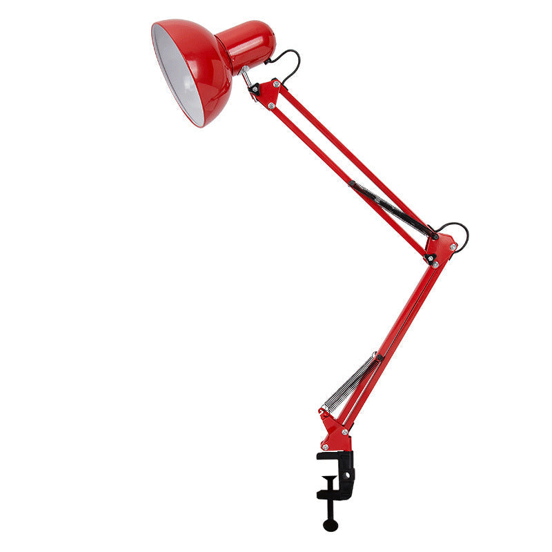 Modern Minimalistic Retractable Long Arm Clip Iron ABS 1-Light Table Lamp for Bedroom