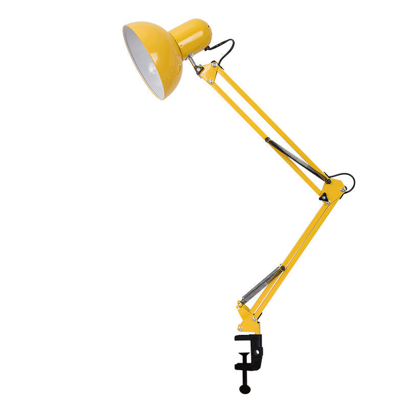 Modern Minimalistic Retractable Long Arm Clip Iron ABS 1-Light Table Lamp for Bedroom