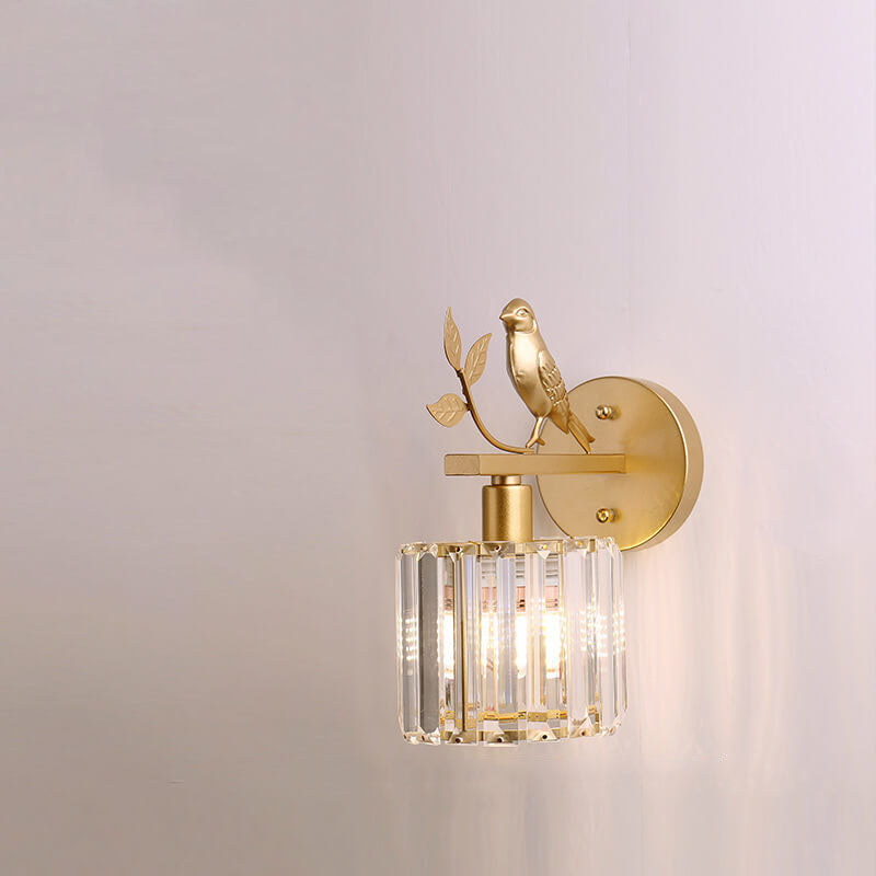 Taavita Light Luxury Crystal Bird Wall Lamp 1-Light Wall Lamp