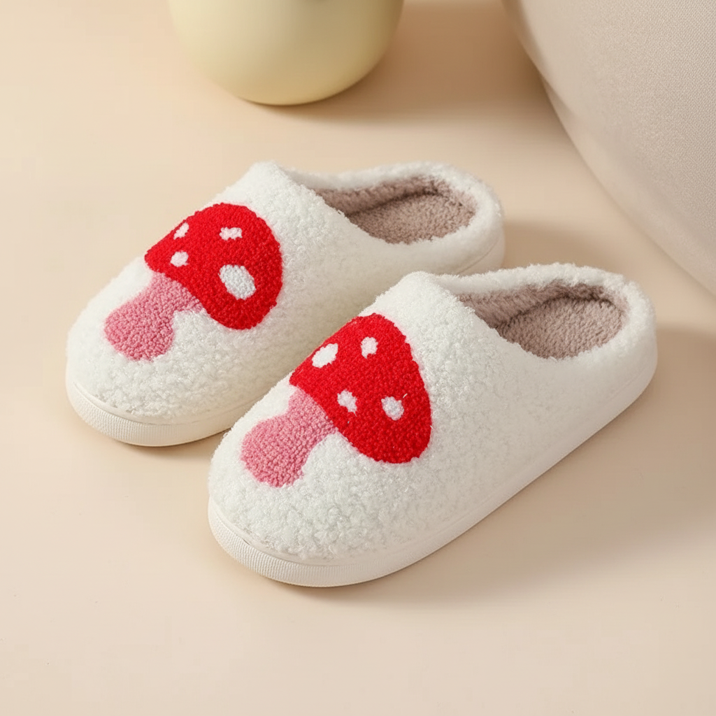 Charming Heart Print Memory Foam Slippers for Women