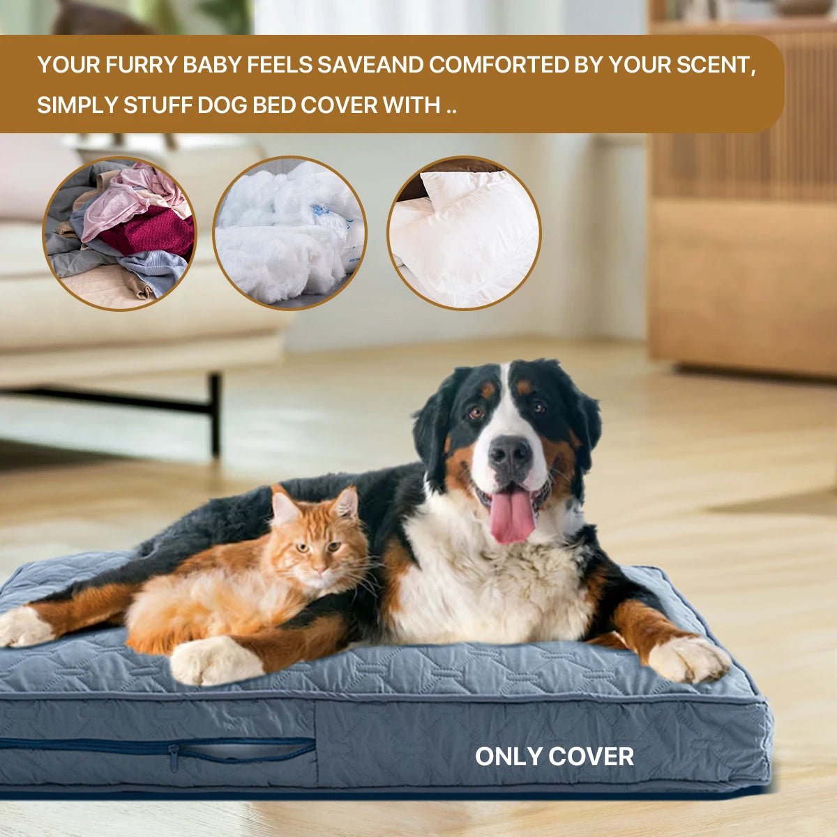 SnuggleNest Orthopedic Bed Cover for Large Dogs