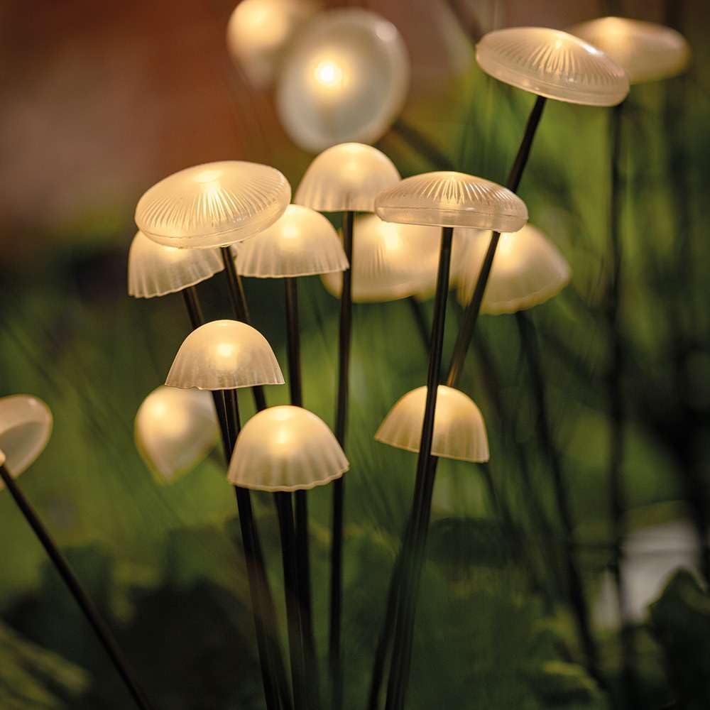 GroveGlow 10-Piece Solar LED Garden Mushroom Light Set