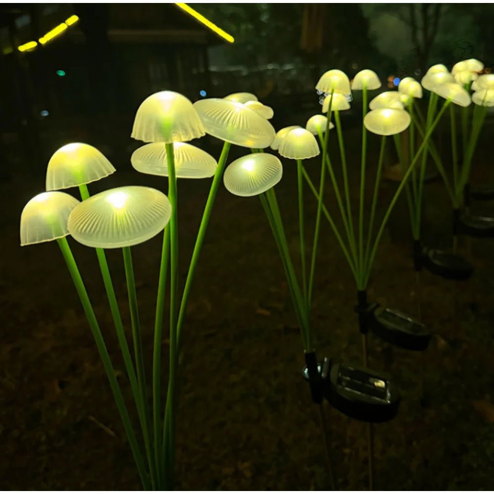 GroveGlow 10-Piece Solar LED Garden Mushroom Light Set