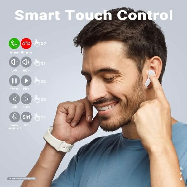 SoundWave Wireless Earbuds with Superior Audio and Touch Controls