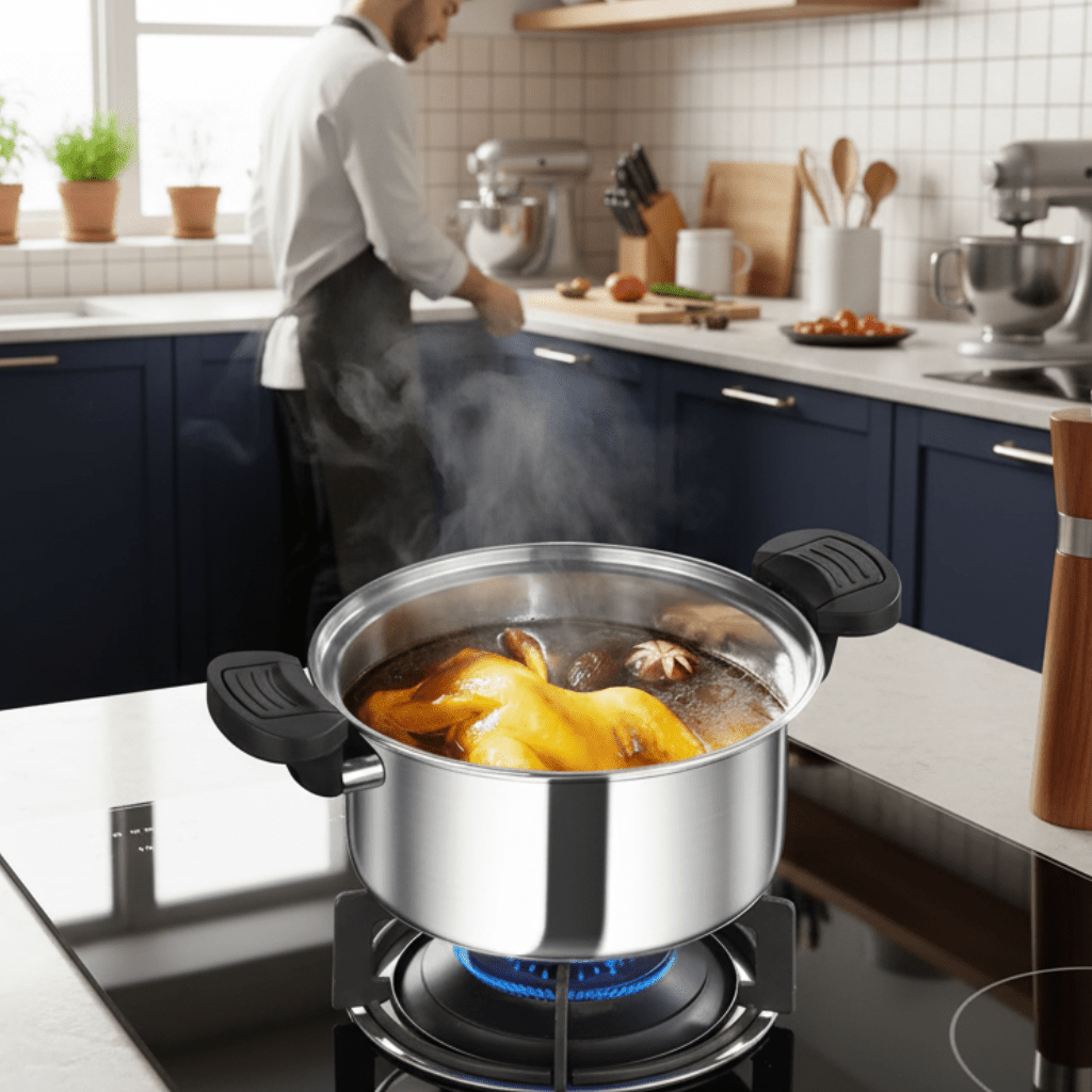 QuickChef Portable Stainless Steel Pressure Cooker for Effortless Meals