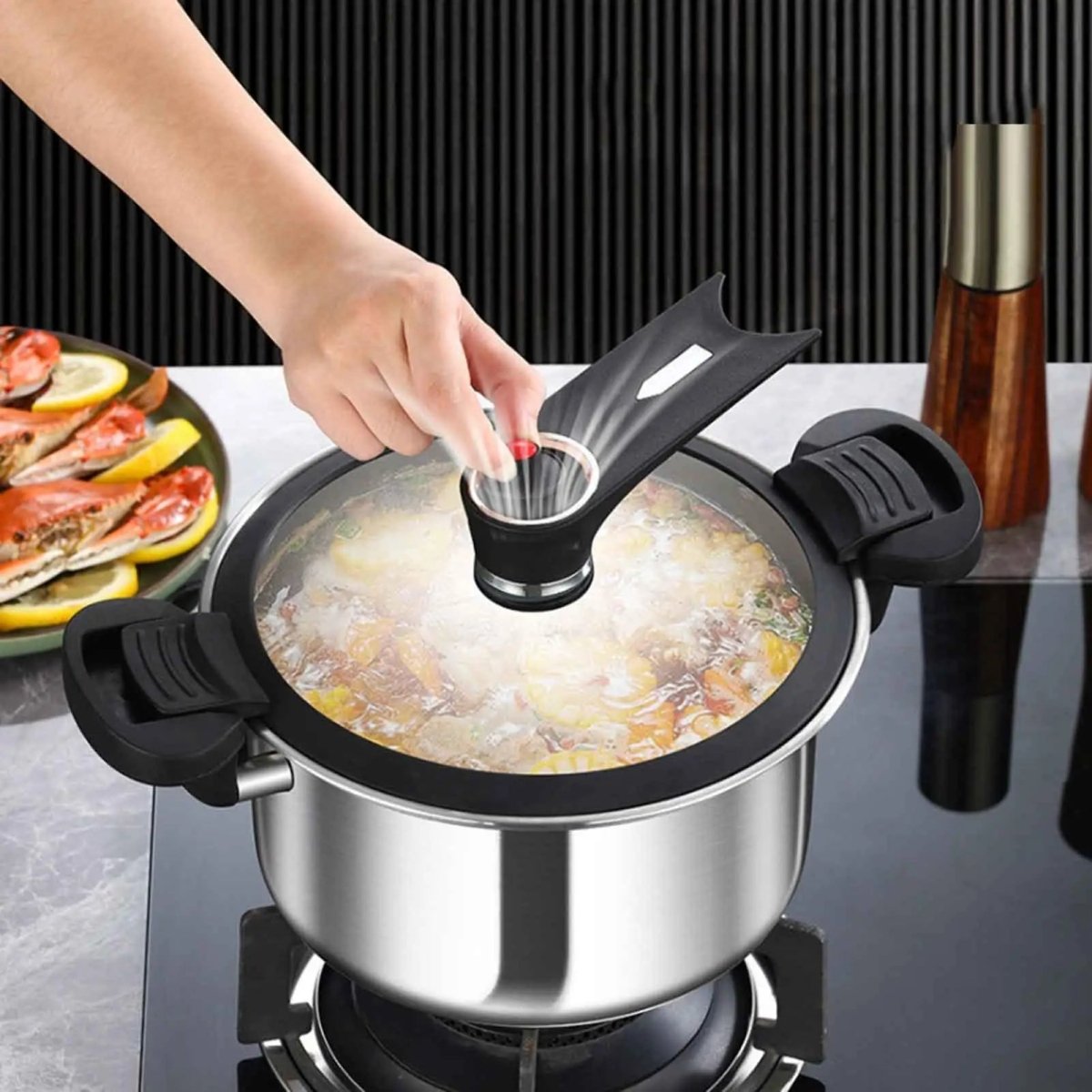 QuickChef Portable Stainless Steel Pressure Cooker for Effortless Meals