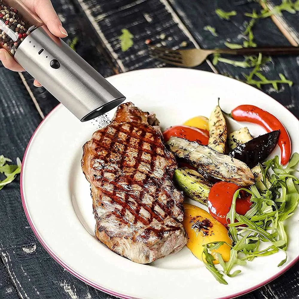 Rechargeable SpiceMaster Stainless Steel Electric Pepper Grinder