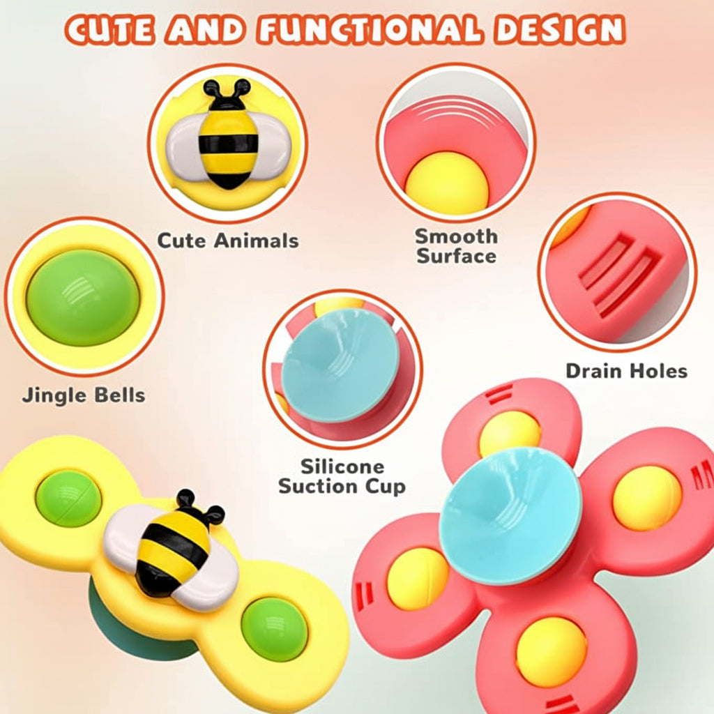 Engaging Spin & Stick Bath Playset for Infants
