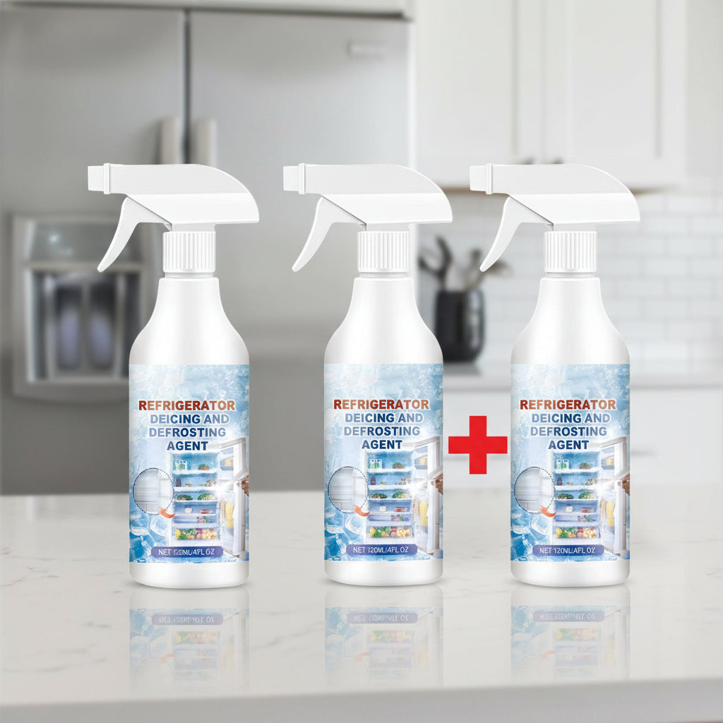 Instant Ice Remover Spray for Effortless Refrigerator Cleanup