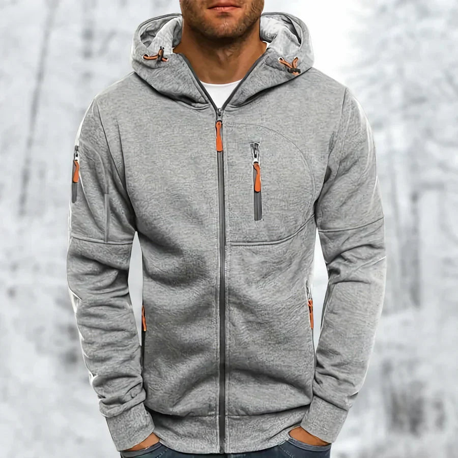 Men’s Hoodie Jacket | Multiple Zip Pockets & Adjustable Hood | High-Quality Fabric | Machine Washable