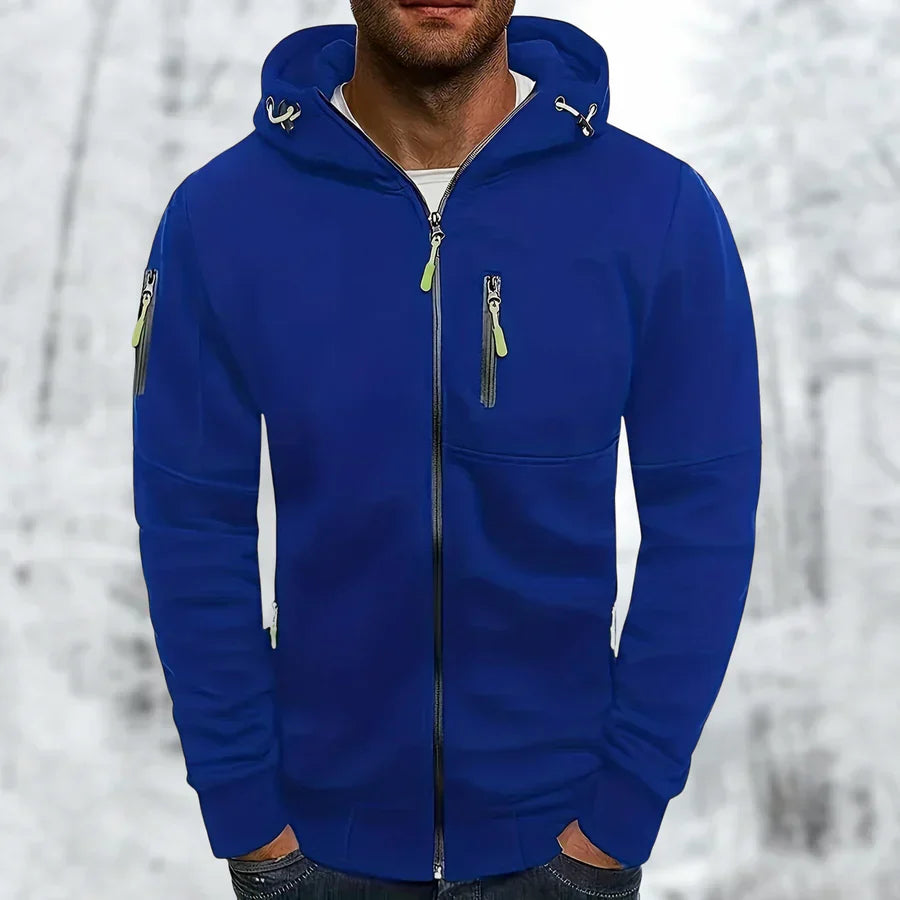 Men’s Hoodie Jacket | Multiple Zip Pockets & Adjustable Hood | High-Quality Fabric | Machine Washable