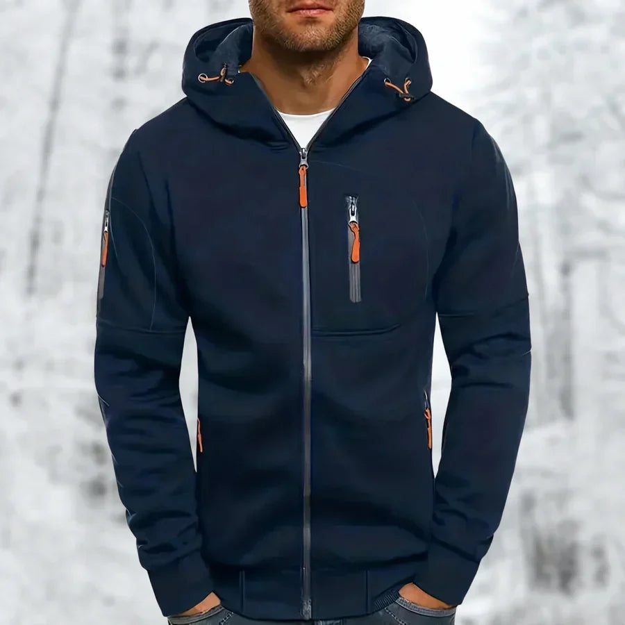 Men’s Hoodie Jacket | Multiple Zip Pockets & Adjustable Hood | High-Quality Fabric | Machine Washable
