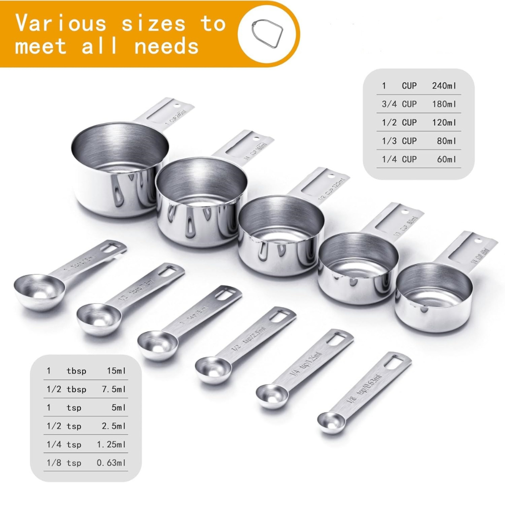 Precision Measuring Cups and Spoons Set for Every Kitchen
