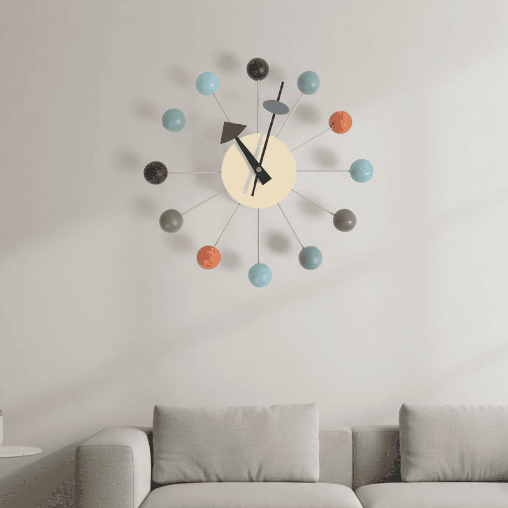 Radiant Sunburst Wall Clock with Silent Quartz Mechanism, 32 cm
