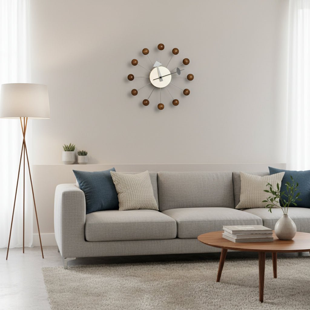 Radiant Sunburst Wall Clock with Silent Quartz Mechanism, 32 cm
