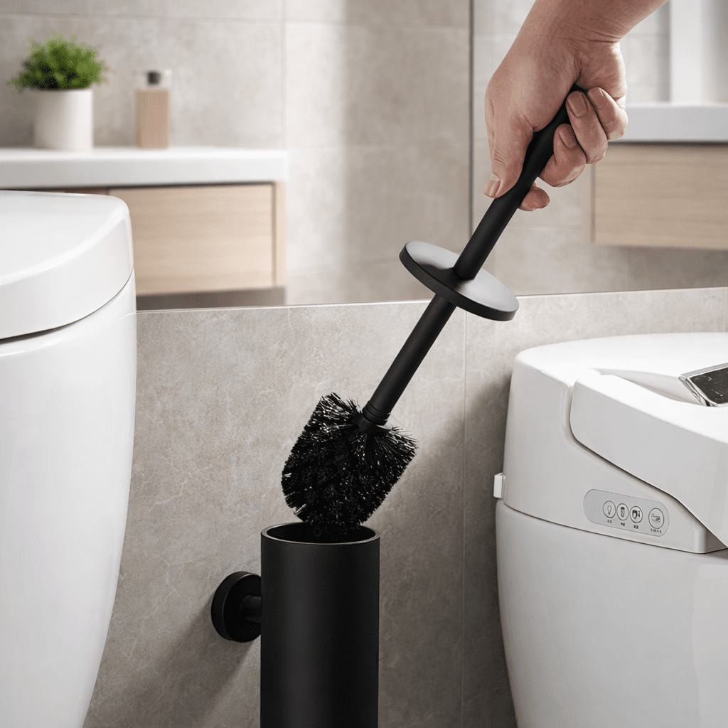Sleek Stainless Steel Toilet Brush Set for Stylish Bathrooms