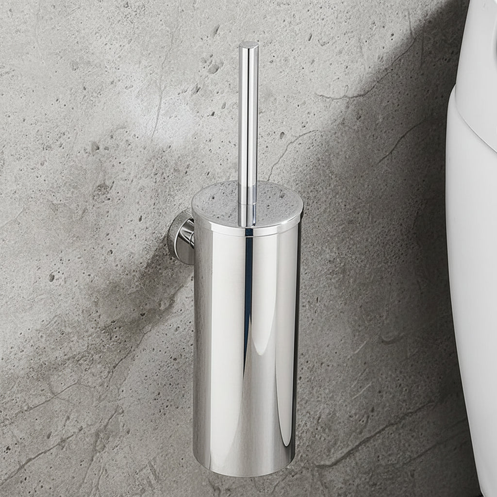 Sleek Stainless Steel Toilet Brush Set for Stylish Bathrooms