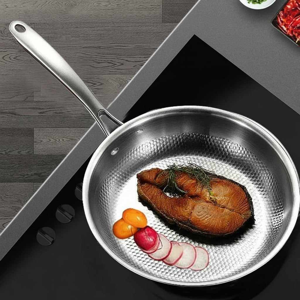 ChefMaster Premium Stainless Steel Frying Pan for Versatile Cooking