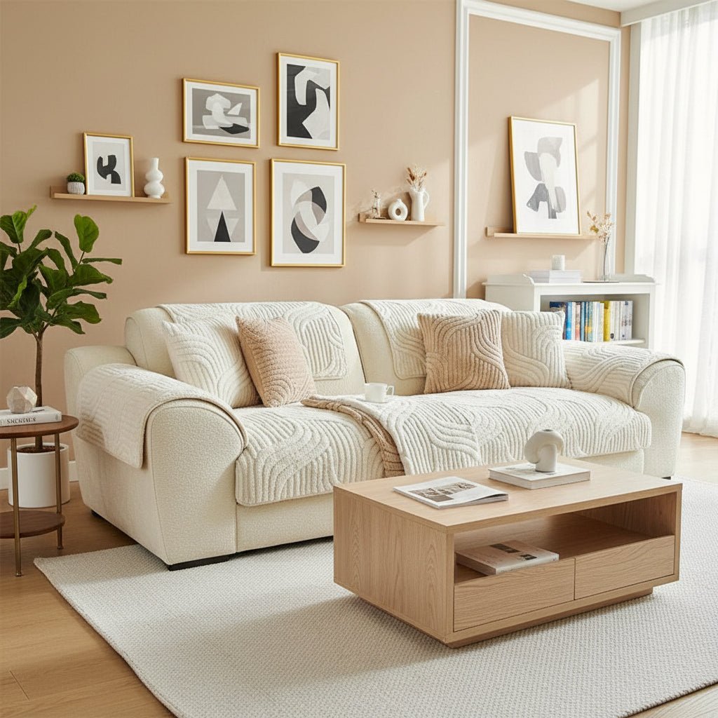 Elegant Velvet Sofa Protector with Secure Grip Design