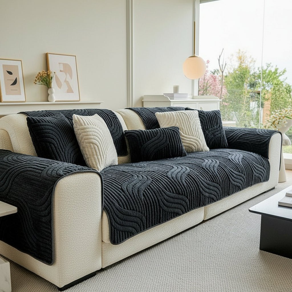 Elegant Velvet Sofa Protector with Secure Grip Design