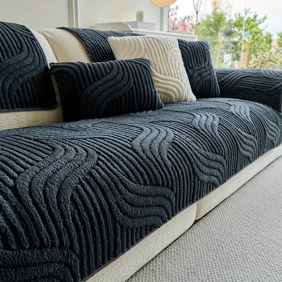 Elegant Velvet Sofa Protector with Secure Grip Design