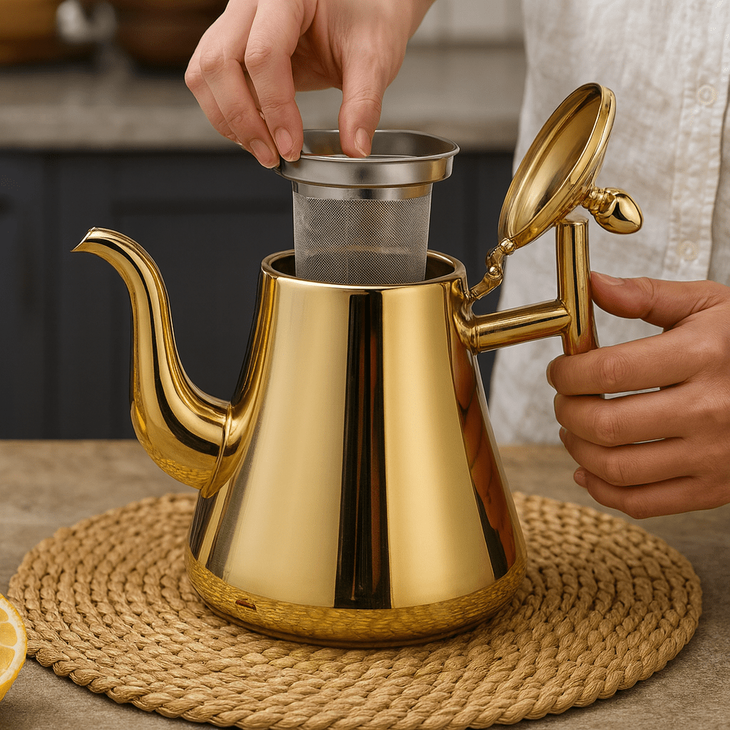 Elegant Induction Kettle with Integrated Water Filter