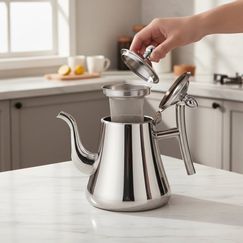 Elegant Induction Kettle with Integrated Water Filter