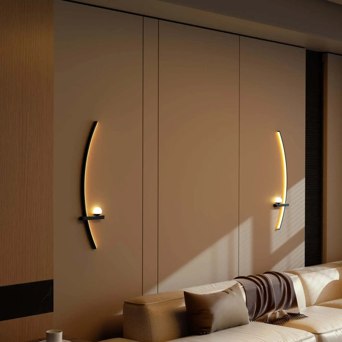 Set of 2 Customizable LED Wall Lamps with Warm White Glow