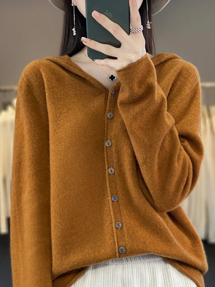EverWarm Pure Merino Wool Cardigan for Winter Elegance