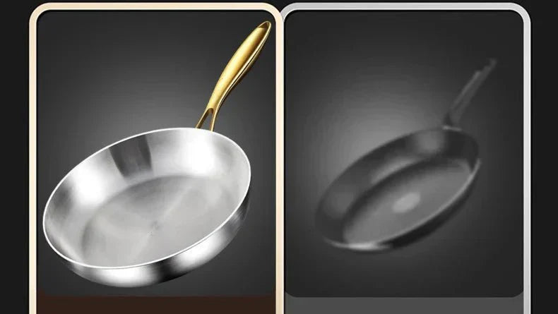 TitanPro 316 Stainless Steel Frying Pan with 7-Layer Build, 2mm Thickness, Induction Compatible