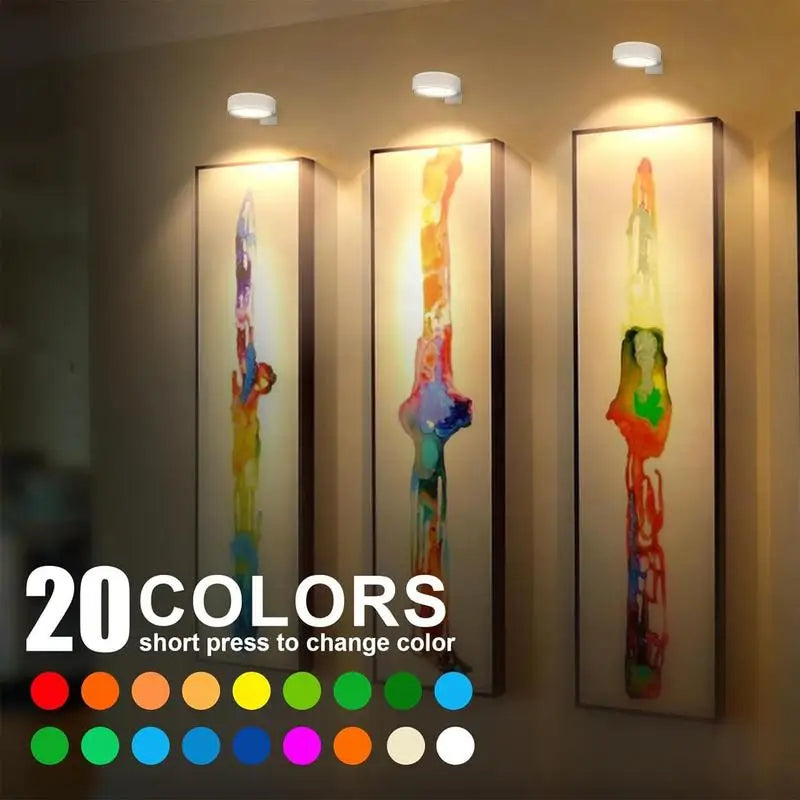 Set of 3 Adjustable Remote-Controlled Art Lamps
